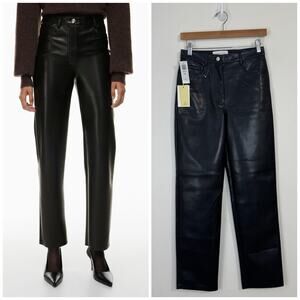 NWT Aritizia Wilfred The Melina Faux Leather Straight Pants Size 4 Black